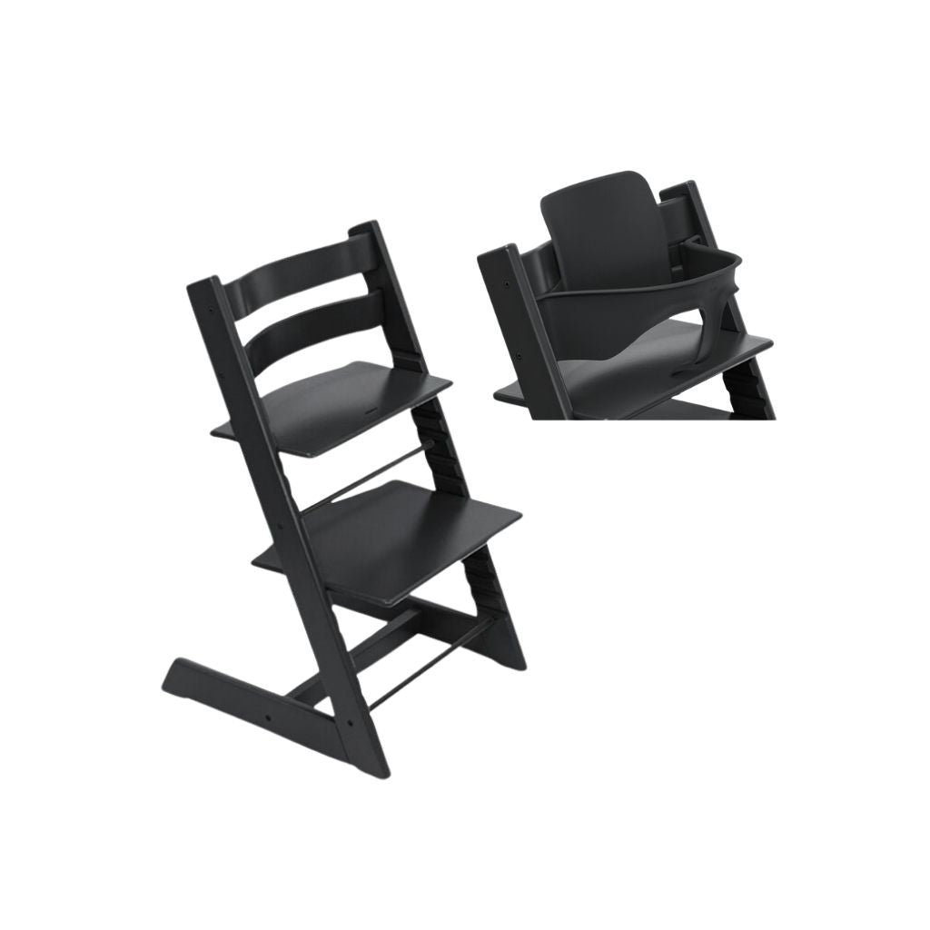 Stokke® Eetstoel Tripp Trapp® Oak Black + Baby Set² Tripp Trapp Oak Black