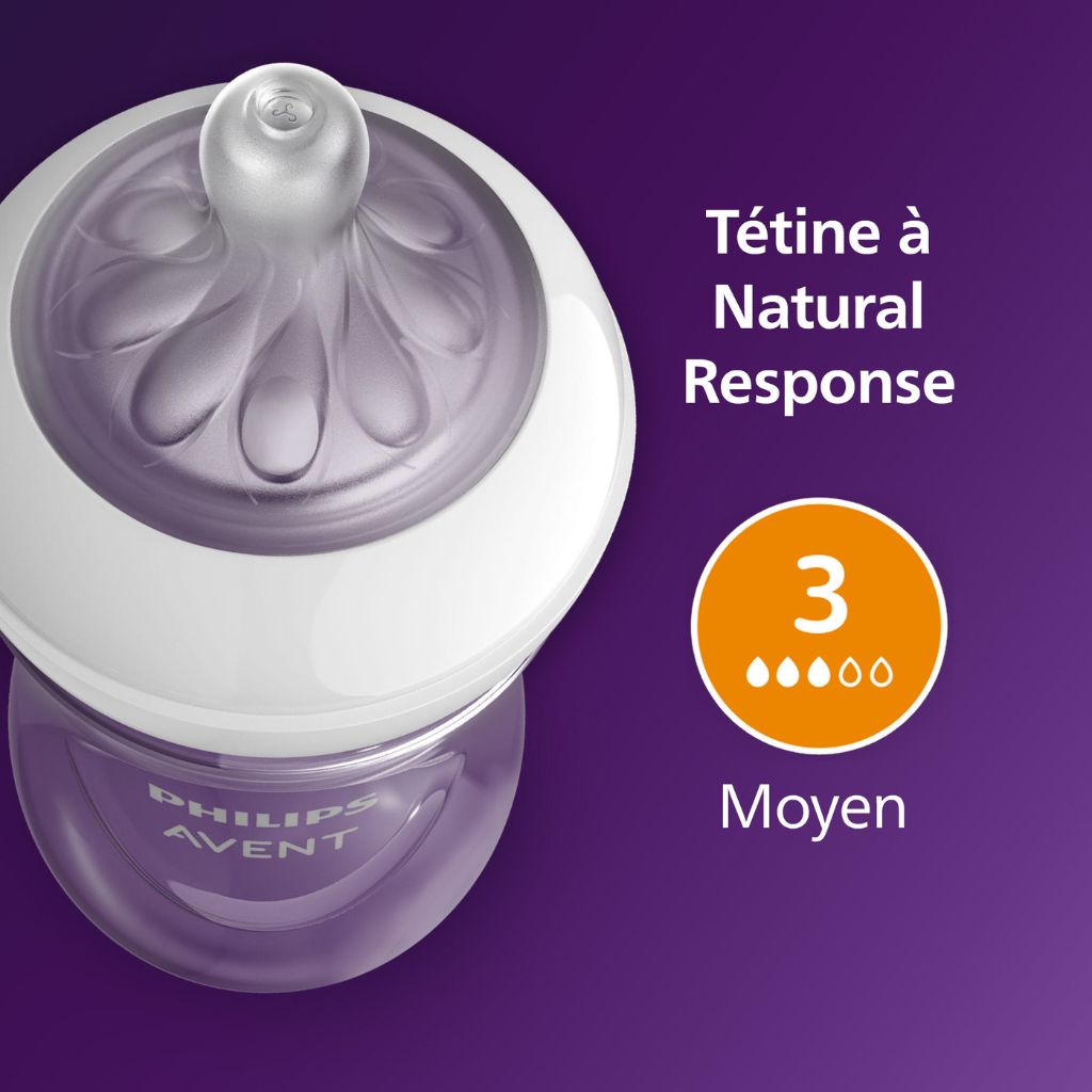 Philips AVENT Zuigfles Natural Response transparant 260 ml - 3 stuks