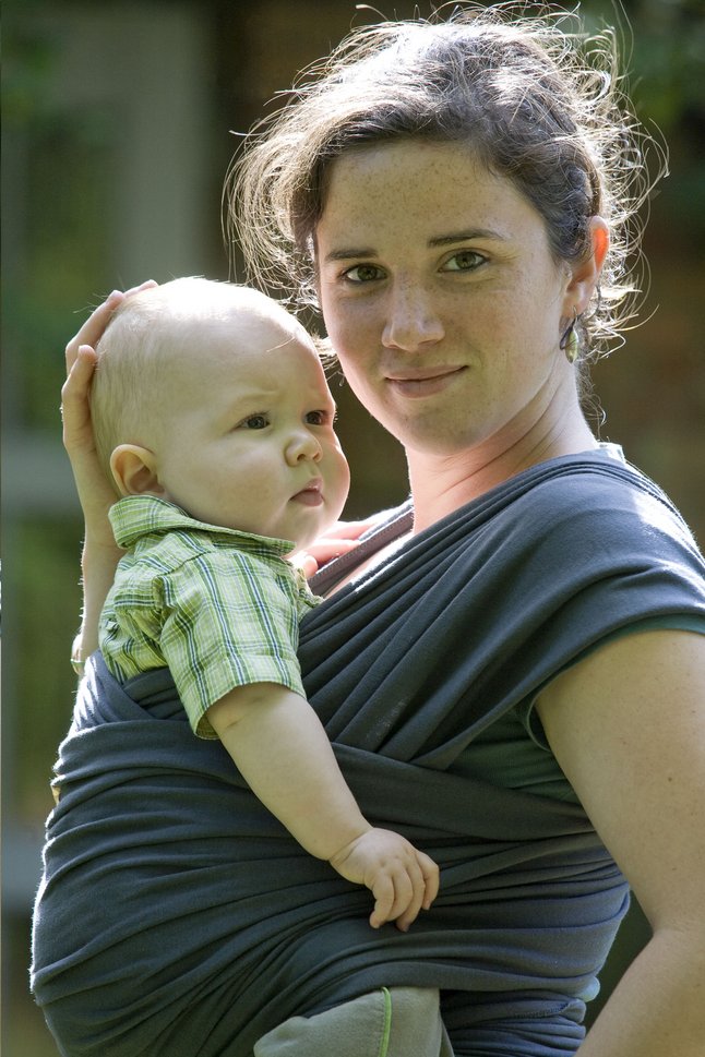 Babylonia Rekbare draagdoek Tricot-Slen Organic biokatoen Blue Jeans