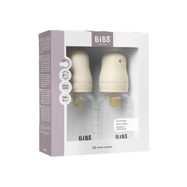 Bibs Zuigfles Standaard Duopack 150ml volledige Set Ivory