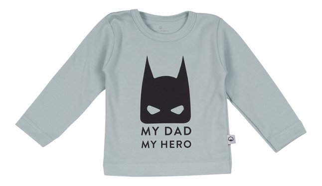 Wooden Buttons T-shirt à longues manches My dad, My hero vert