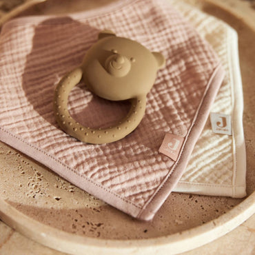 Jollein Bandana slab Wild Rose, Oatmeal - 2 stuks