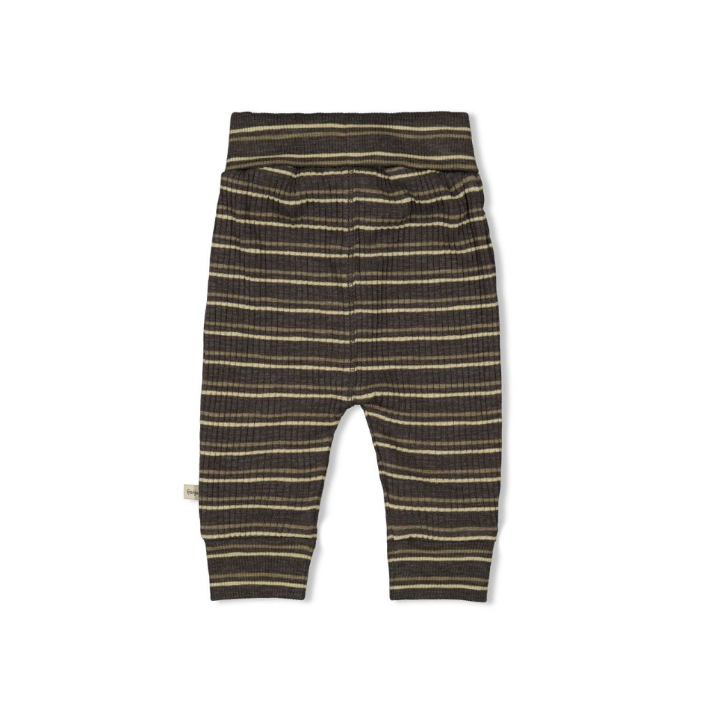 Feetje Broek rib met streep Rawrsome Anthracite melange