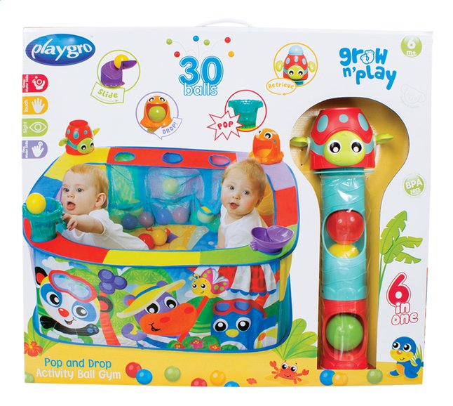 Playgro Bain à balles Pop and Drop activity ball gym