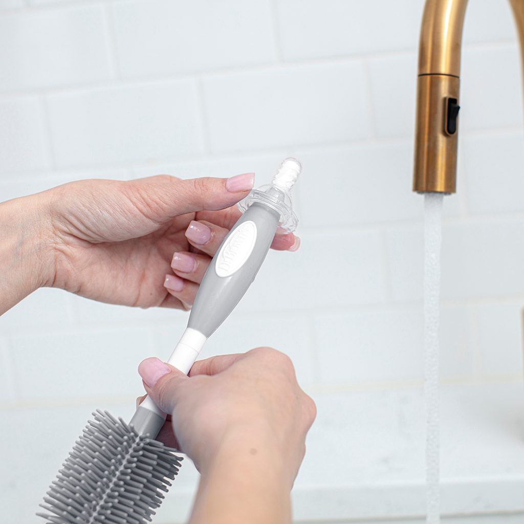 Dr. Brown's Flessenborstel Natural Flow grijs