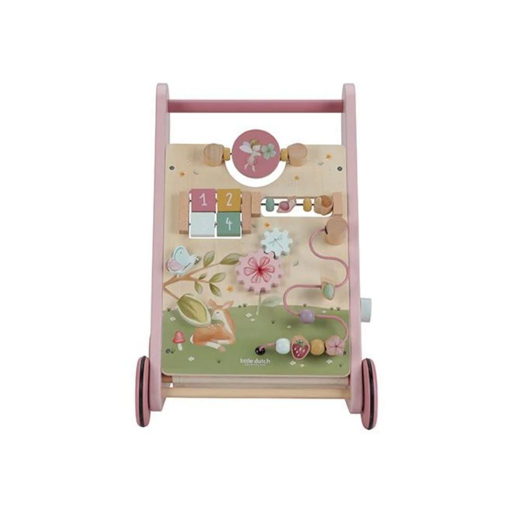 Little Dutch Porteur-pousseur en bois Fairy Garden rose