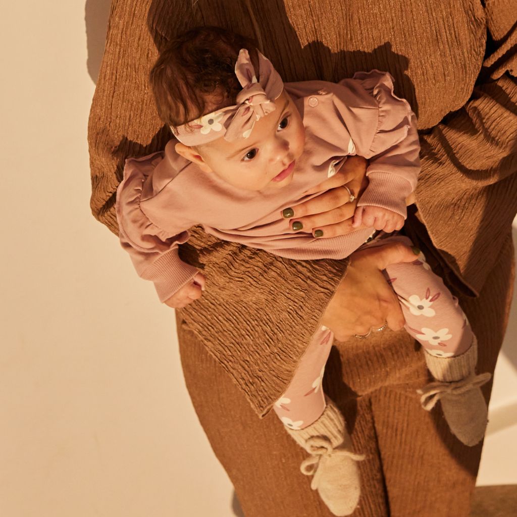 Dirkje Set 3-delig legging sweater haarband Light mauve meisje