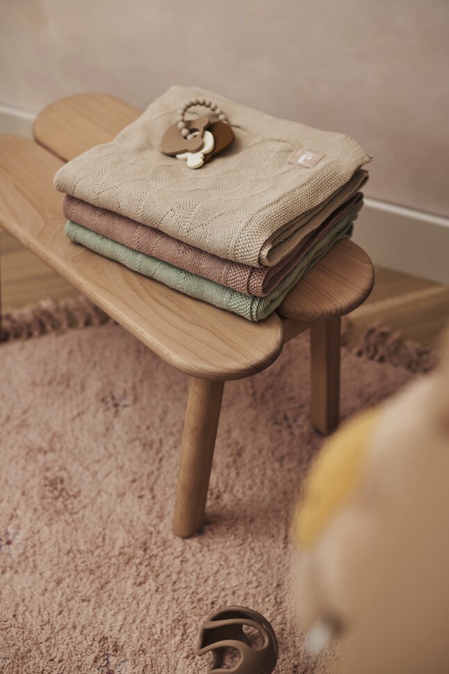 Jollein Couverture pour berceau ou parc Shell Knit Wild Rose