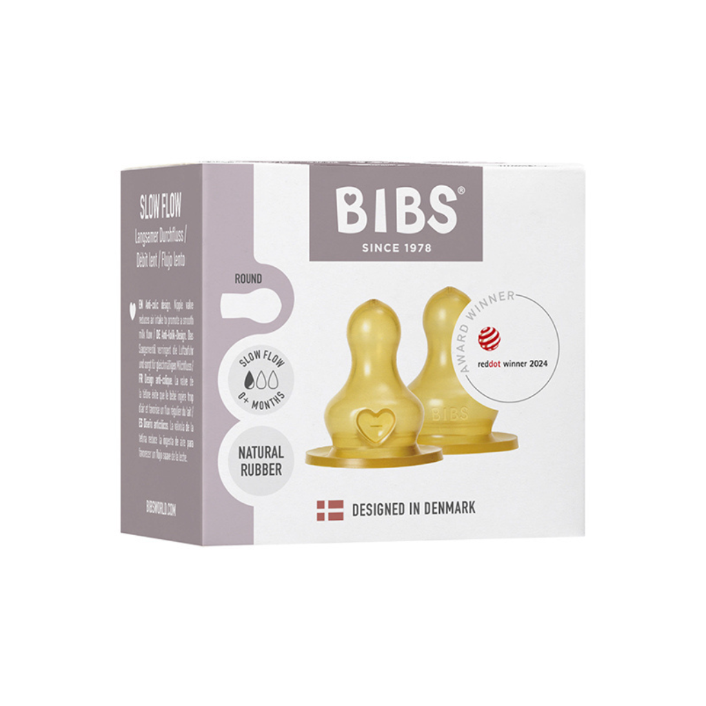 Bibs Tétine anticolique en latex débit lent - 2 pièces