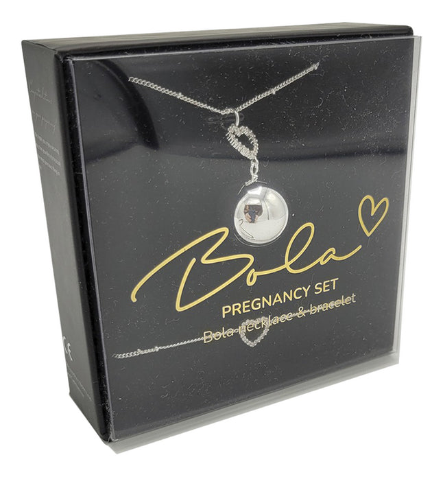 Bola Set grelot de grossesse et bracelet Crystal Heart