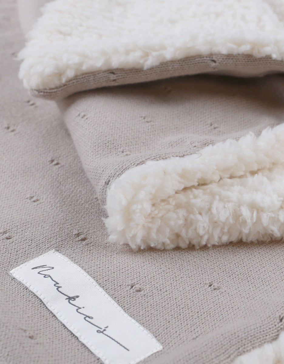 Noukie's Couverture Tricot & Teddy tender beige Lg 75 x L 100 cm
