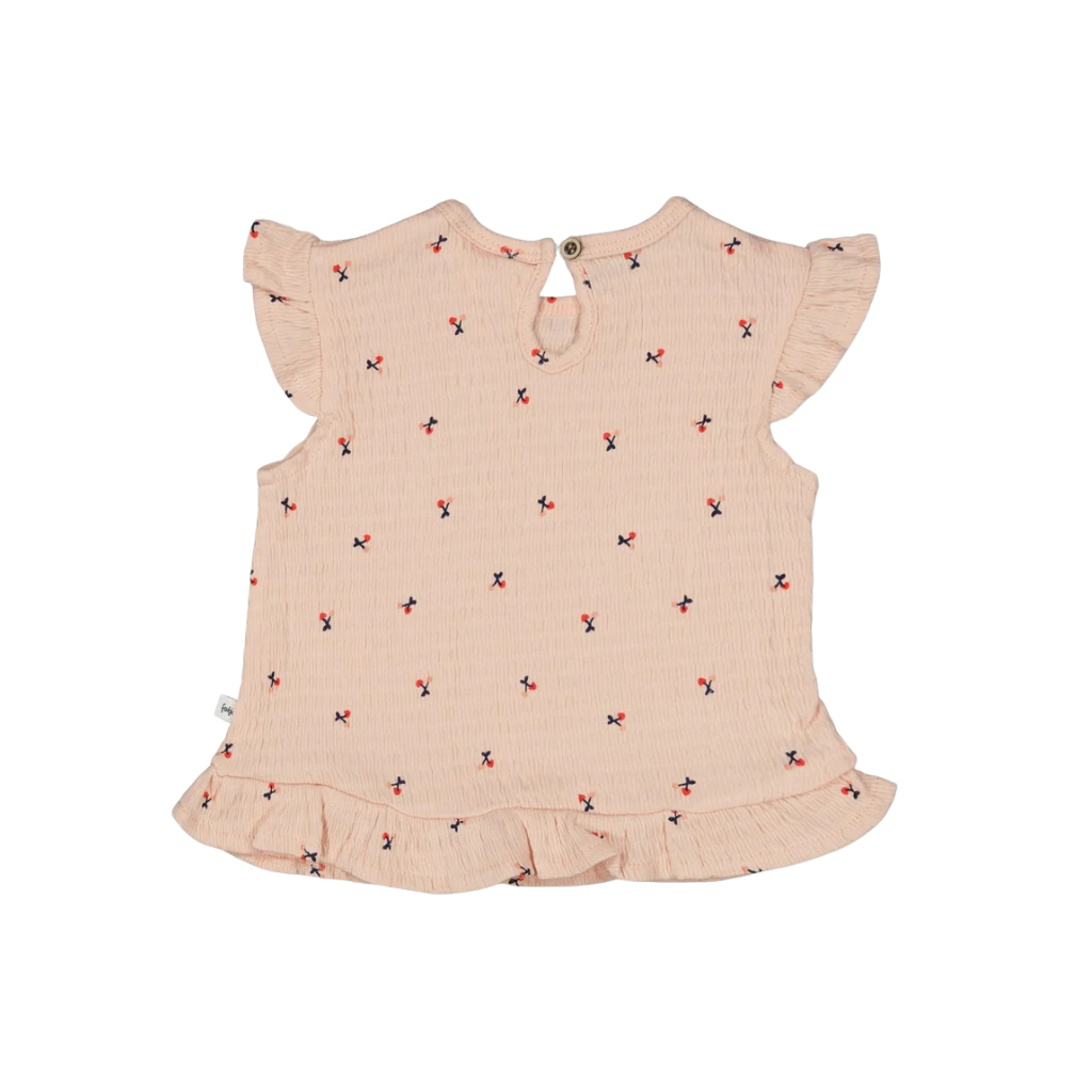Feetje T-shirt ruches AOP - Mon Cheri m 80 Pink Meisjes