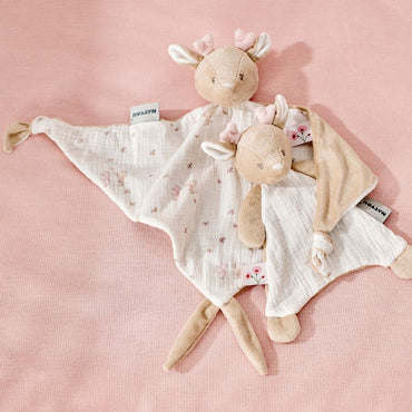 Nattou Maxi-doudou imprimée biche rose