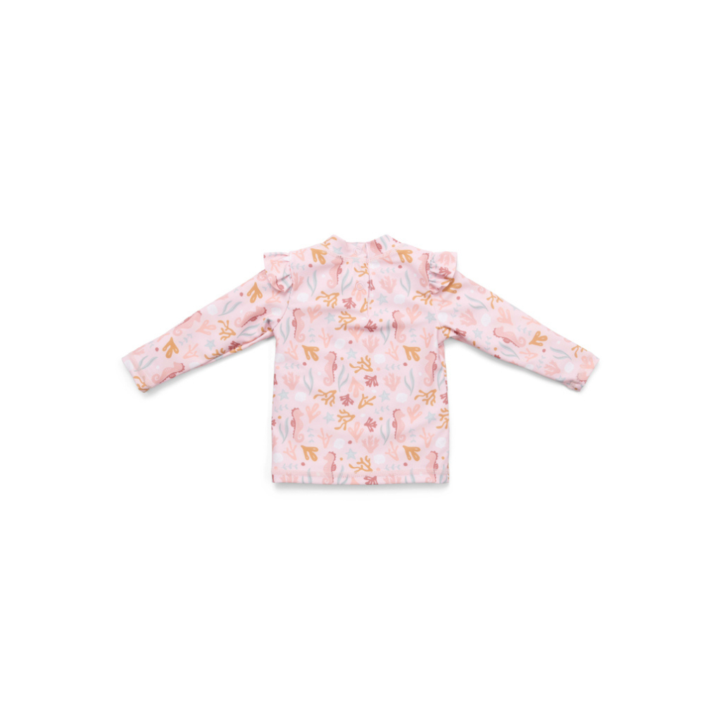 Little Dutch Zwem shirt lange mouw ruches Ocean Dreams , m 62/68, Roze, Meisjes