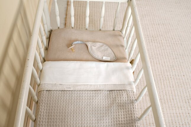 Koeka Couverture pour berceau ou parc Oslo Sand/Pebble teddy