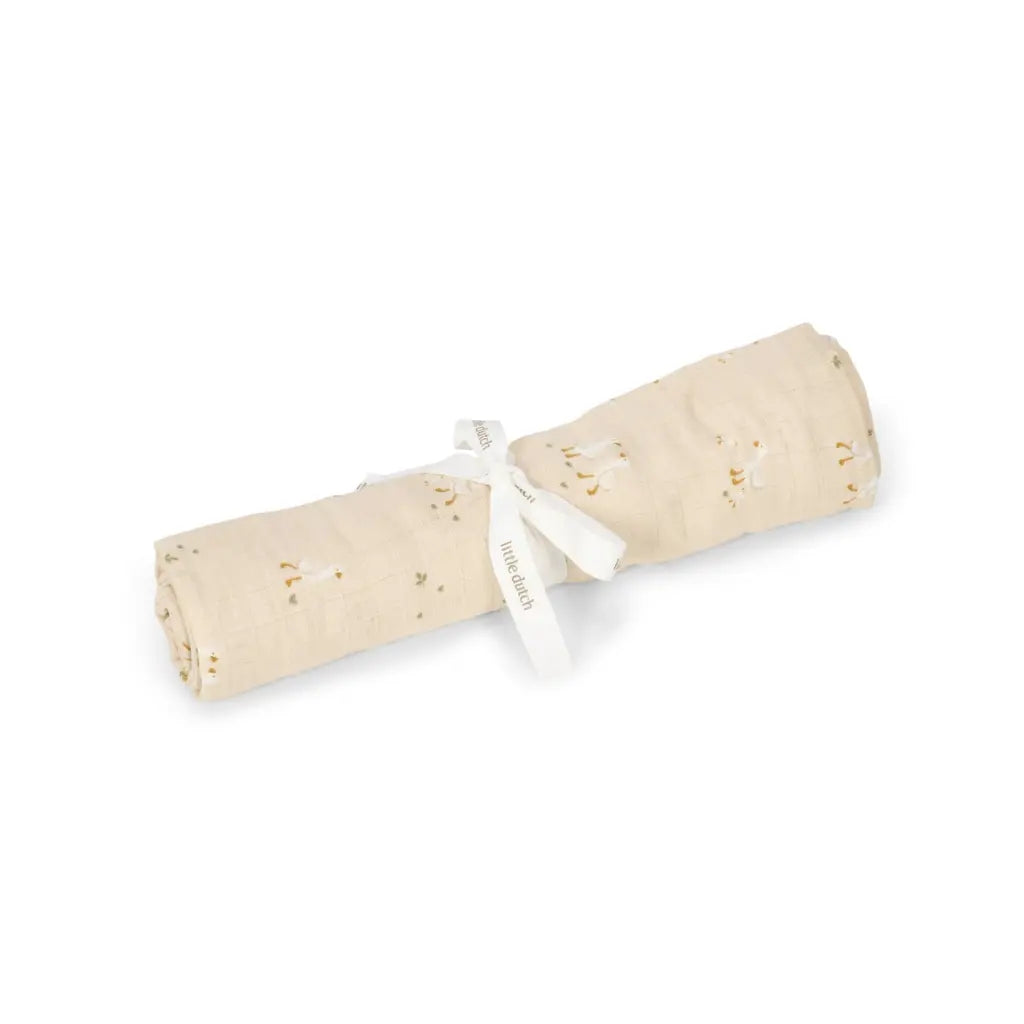 Little Dutch Tissu hydrophile Little Goose beige 120 x 120 cm