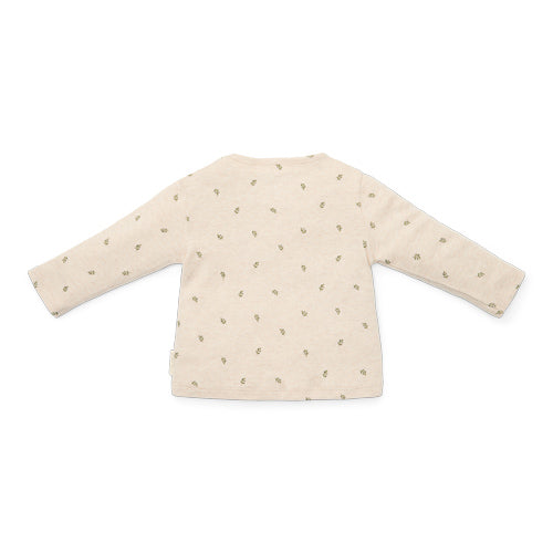 Little Dutch T-shirt met lange mouwen Little Farm Green leaves Sand