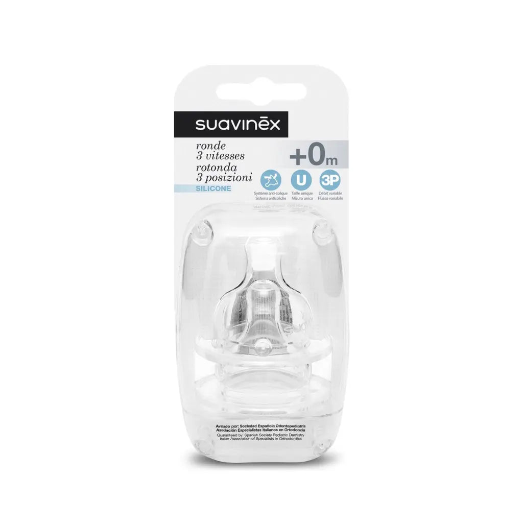Zuigspeen, 2st, Suavinex, silicone, 3 posities