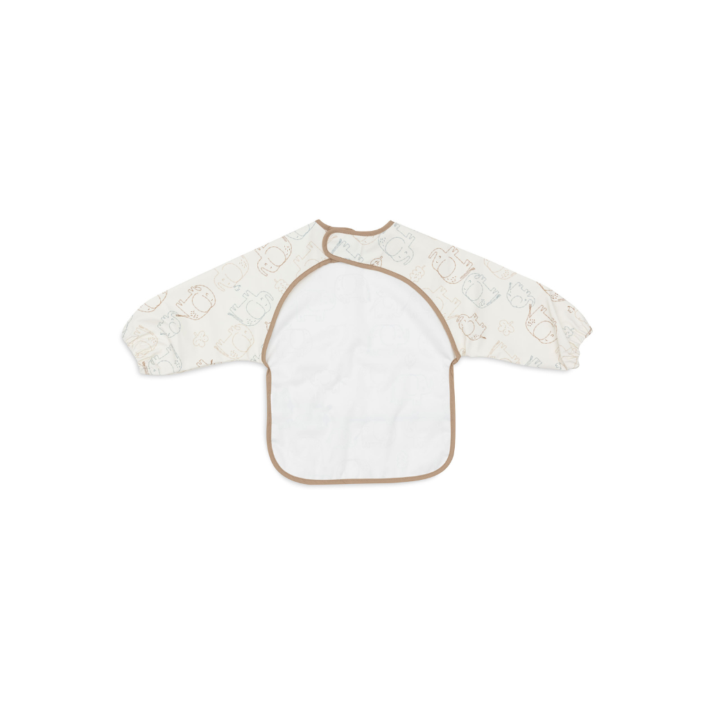 Jollein Waterbestendig slabbetje met mouwen - Elephant Tales