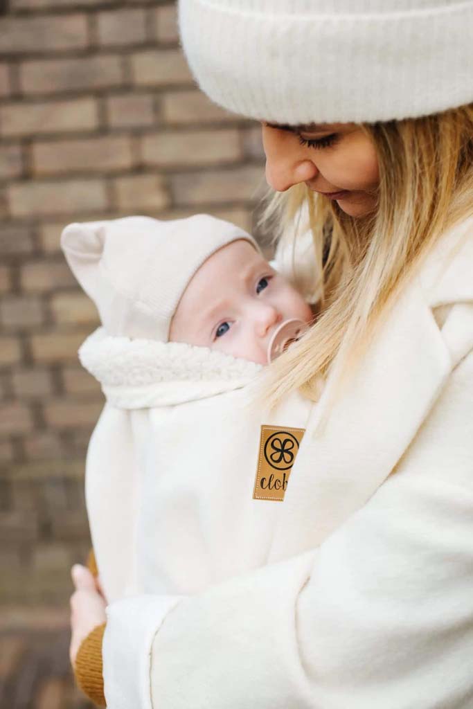 Cloby Couverture pour berceau, parc ou siège-auto multifonctionnel Teddy Off White