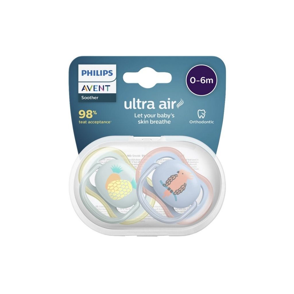 Philips AVENT Fopspeen + 0 maanden Ultra Air ananas/papegaai - 2 stuks