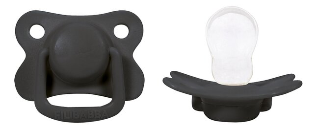 Filibabba Fopspeen + 6 maanden Stone Grey - 2 stuks