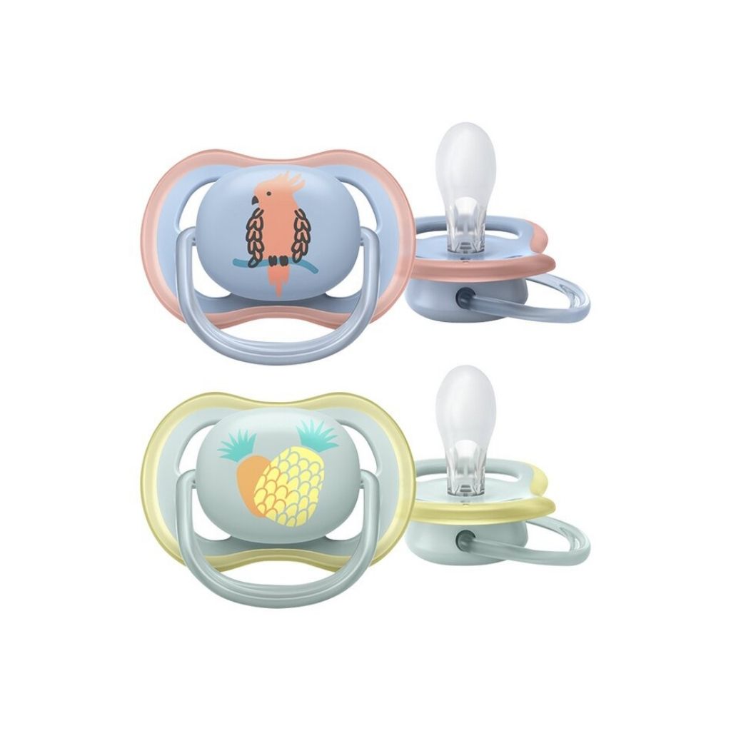 Philips AVENT Fopspeen + 0 maanden Ultra Air ananas/papegaai - 2 stuks