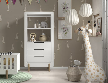 Jaxx Kast met 3 laden Smile wit