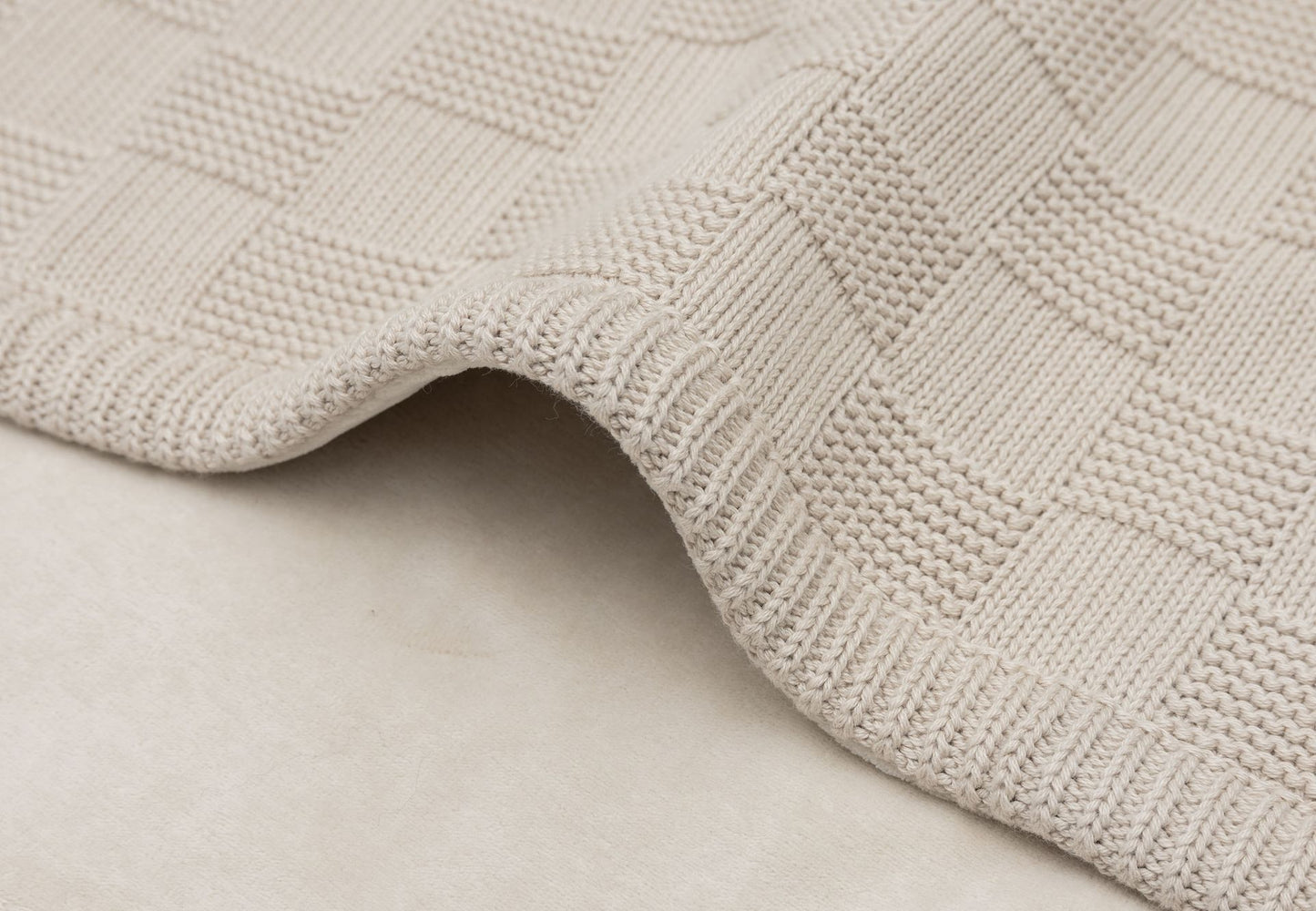 Jollein Couverture pour berceau Box Knit Warm Sand/Velvet 75 x 100 cm