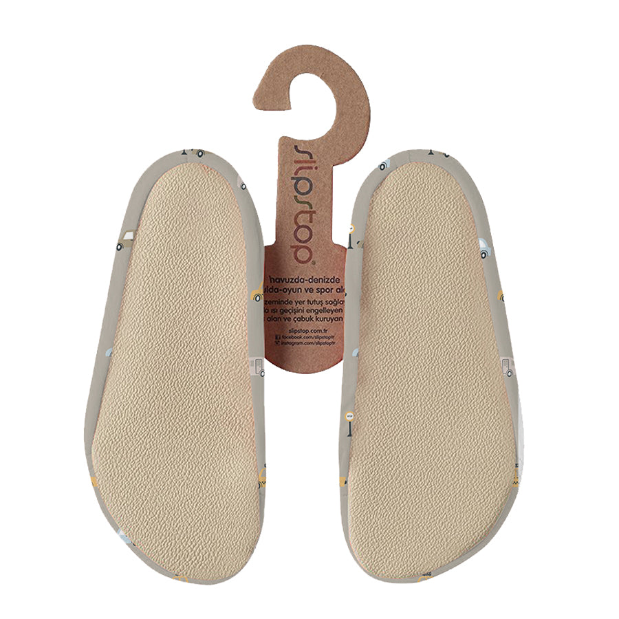 Slipstop Chaussons Antiderapants Cars Natural Grey