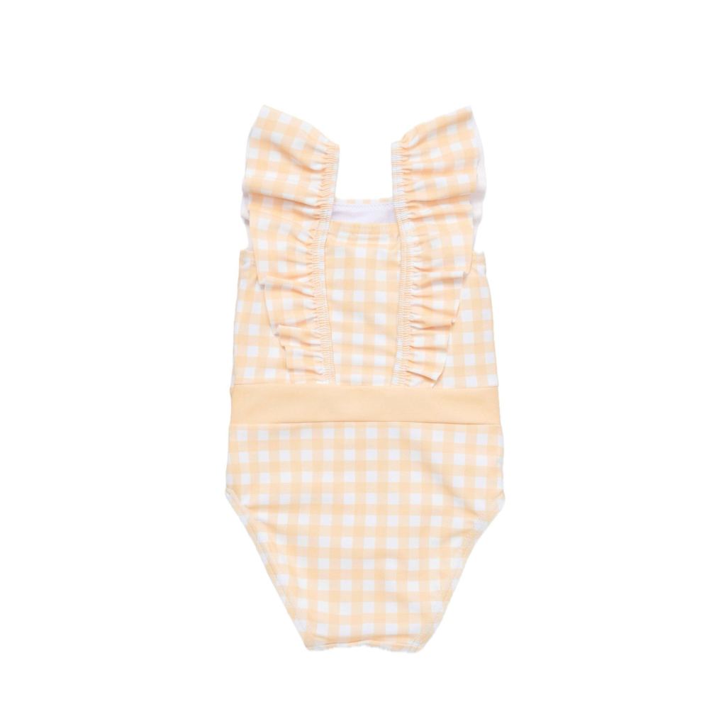 Little Dutch Badpak volants Sunshine Checks , m62/68, Geel, Meisjes