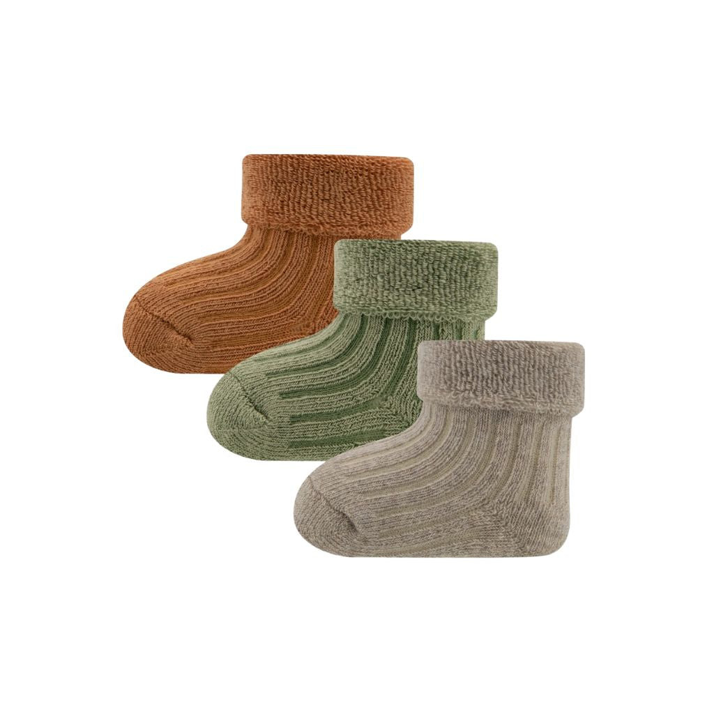 Ewers Paire de chaussettes Newborn ONESIZE Olive - 3 pièces