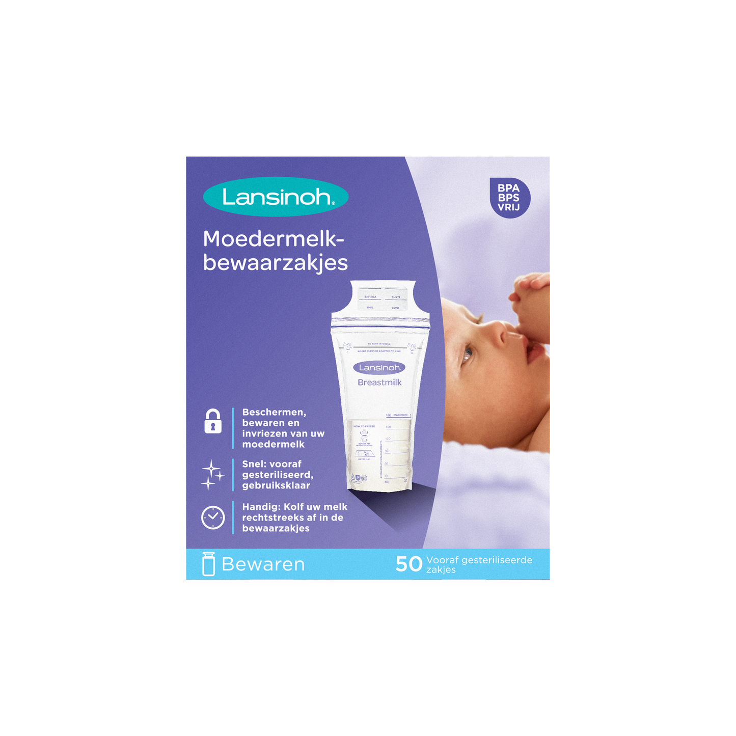 Lansinoh Bewaarzakjes voor moedermelk 180 ml - 50 stuks