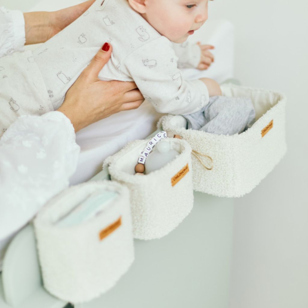 Childhome Panier de rangement Teddy Off White - 3 pièces