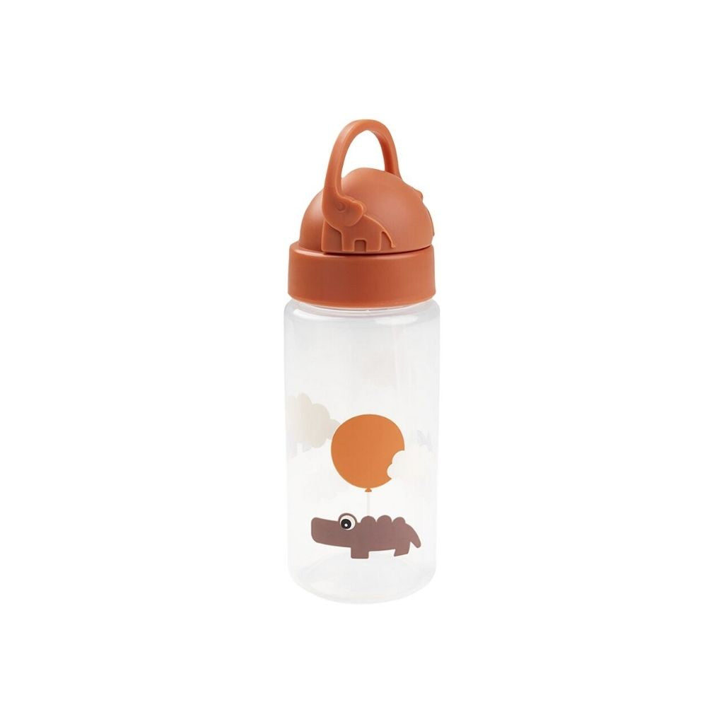 Done by Deer Drinkfles met rietje Happy Clouds Papaya