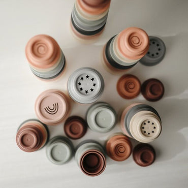 Mushie Pots à empiler Pastel 8 pots