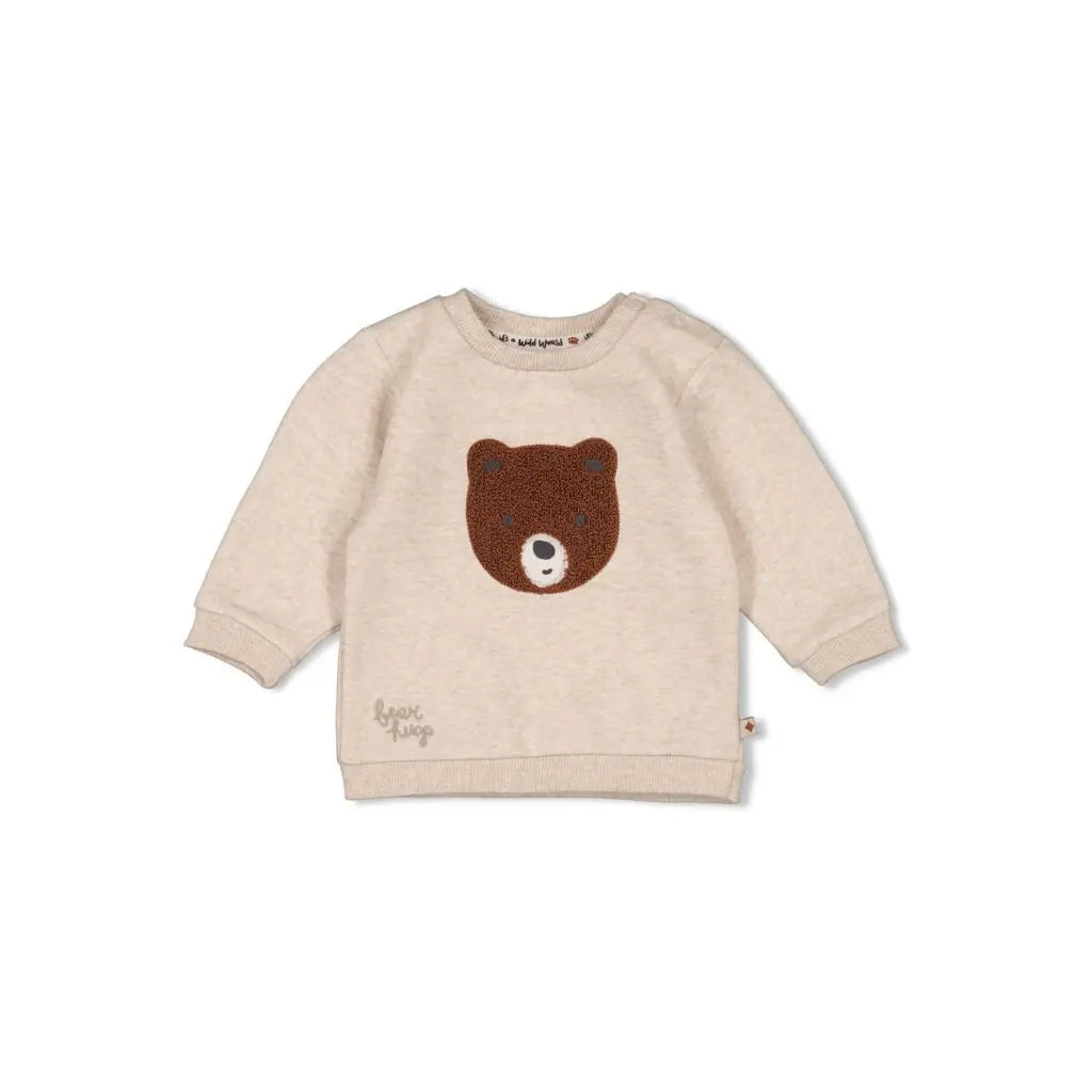 Feetje Sweater - Wild World Taupe melange Jongen
