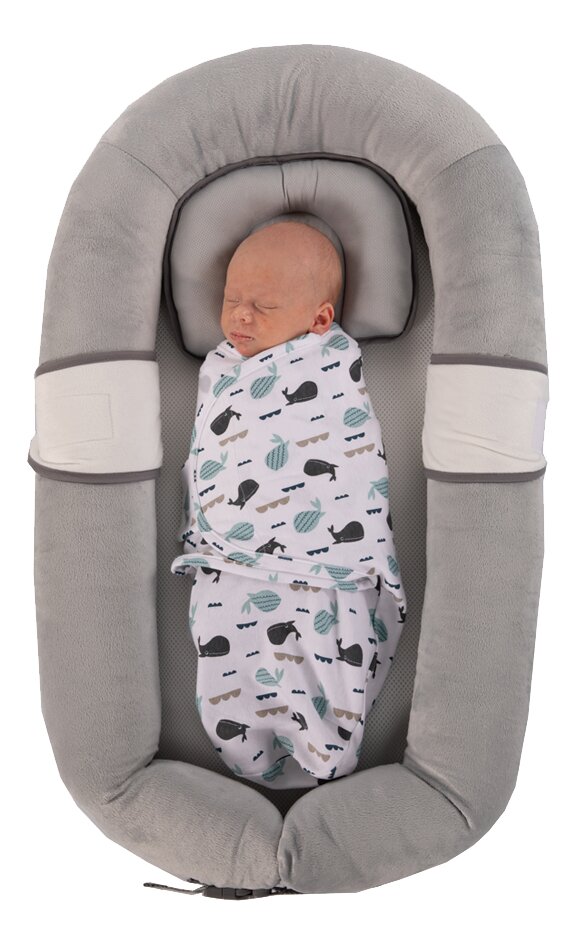 Bo Jungle Couverture d'emmaillotage B-Wrap Blue Whale coton