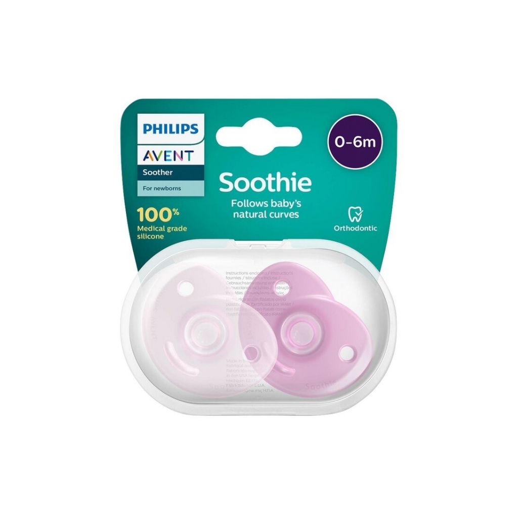 Philips AVENT Fopspeen + 0 maanden Soothie roze - 2 stuks