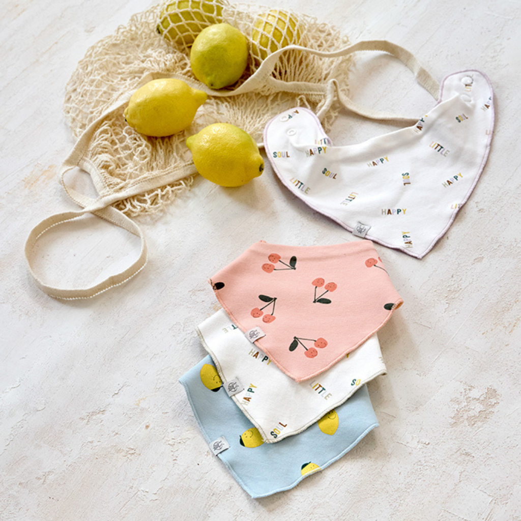 Lässig Bavoir bandana Happy Fruits Cherry - 2 pièces