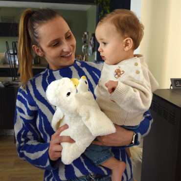 Les Déglingos Knuffel Jébongou Goose Mom & Baby White Ptipotos