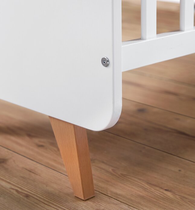 Quax Chambre de bébé 3 pièces (lit + commode + armoire 2 portes) Loft White