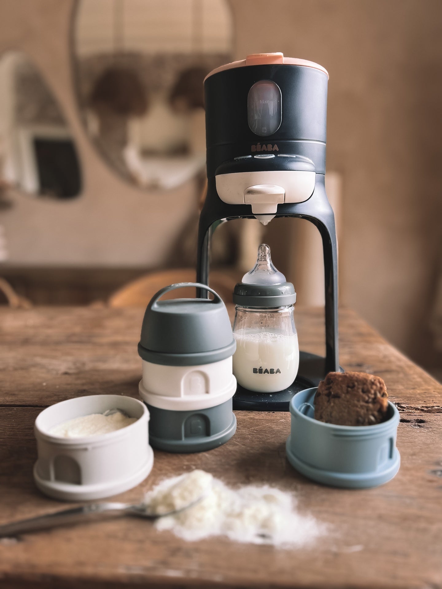 Béaba Doseur de lait en poudre Mineral Grey/Blue