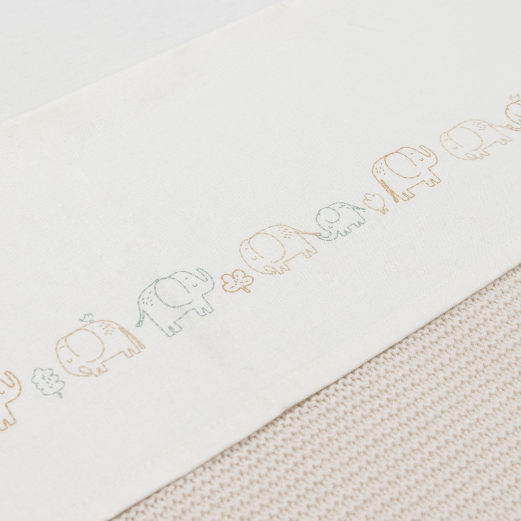 Jollein Drap pour berceau Elephant Tales 75 x 100 cm