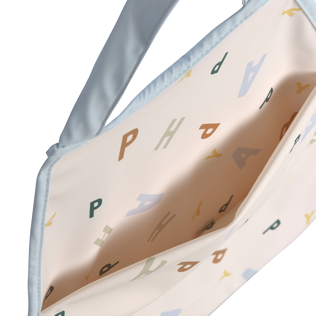 Slabbetje happy fruits light blue