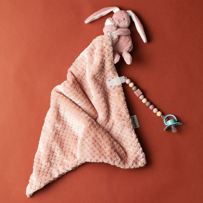 Nattou Attache-sucette pêche/rose/terracotta