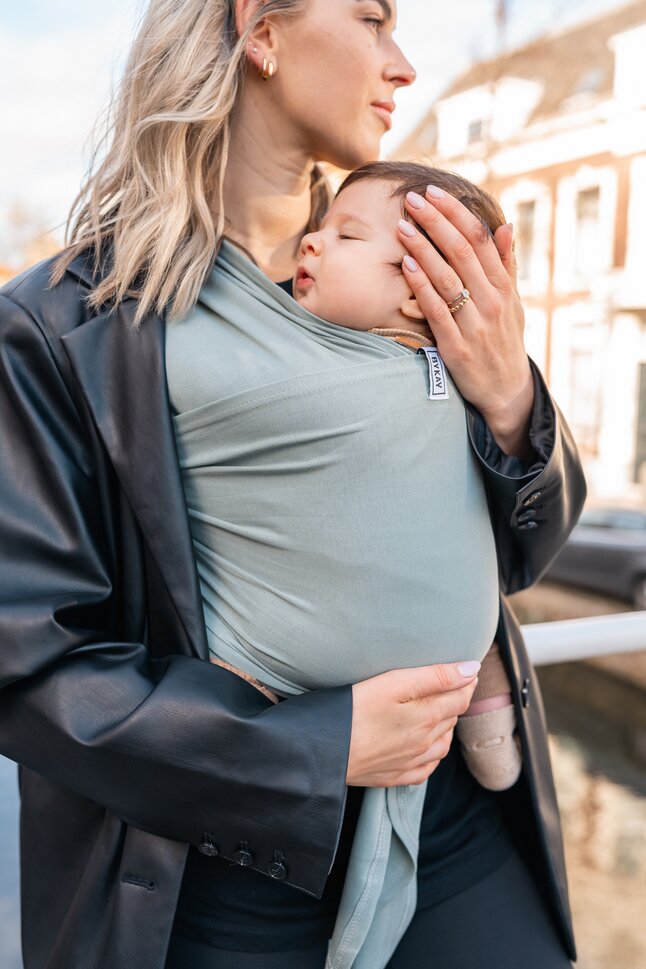 ByKay Écharpe porte-bébé Stretchy Wrap Deluxe Minty Grey