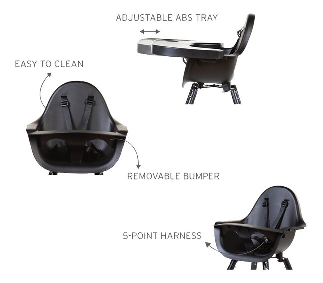 Childhome Chaise haute Evolu 2 noir