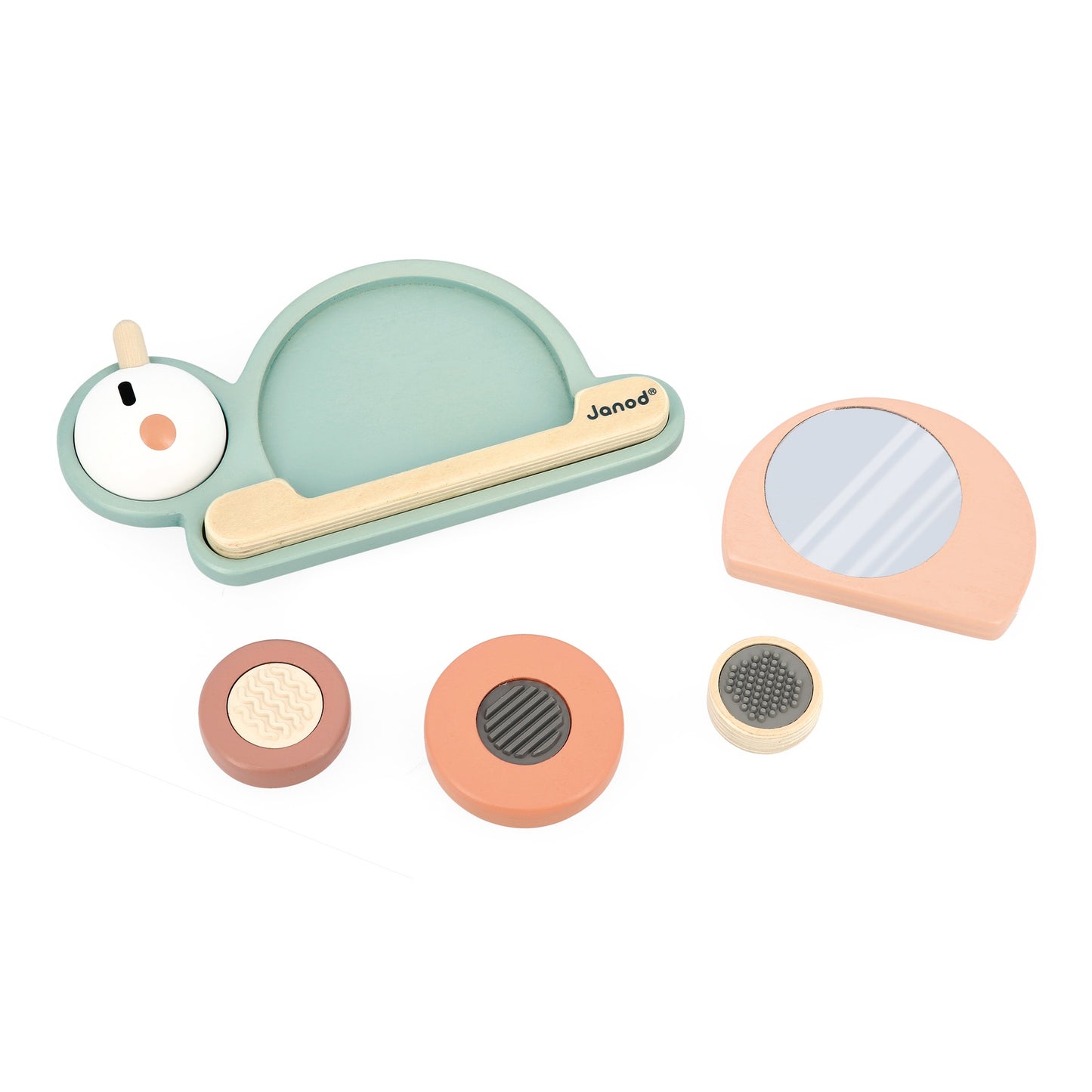 Janod Stapelblokken Sensorische houten stapelslak Sweet Cocoon