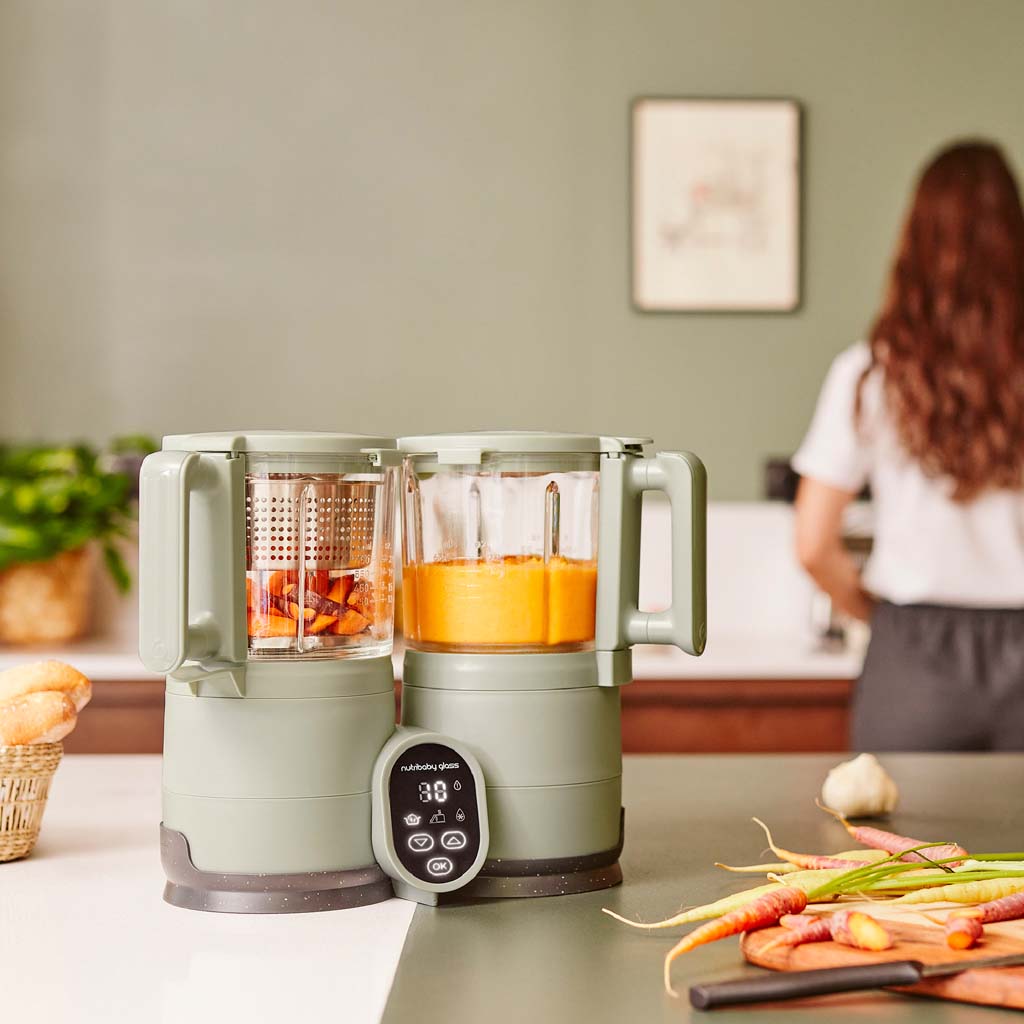 Babymoov Cuiseur vapeur-mixeur 4-en-1 Nutribaby Glass Celadon Green